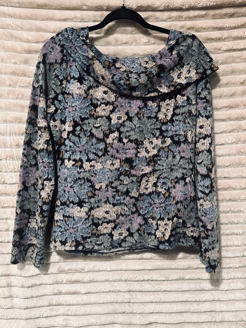 Rafaella Floral Knit Long Sleeve Top